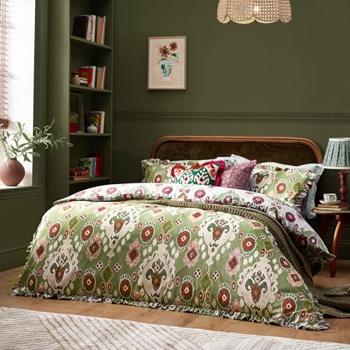 Paoletti Dawson Ikat Wende-Bettwäsche-Set – Zederngrün – Einzelbett Paoletti Dawson Ikat Wende-Bettwäsche-Set – Zederngrün – Einzelbett von Paoletti