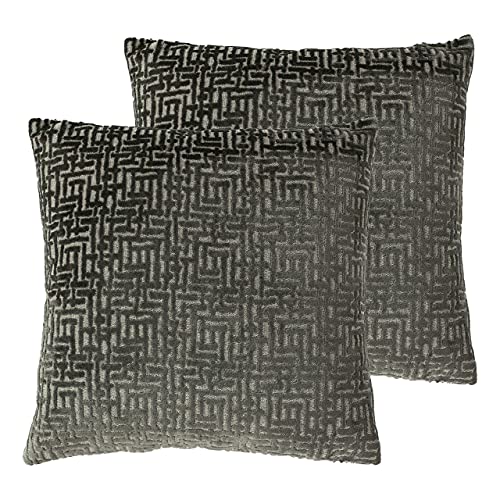 Paoletti Delphi Twin Pack-Feder gefüllte Kissen, Polyester, Grau, 45 x 45cm, 2 von Paoletti