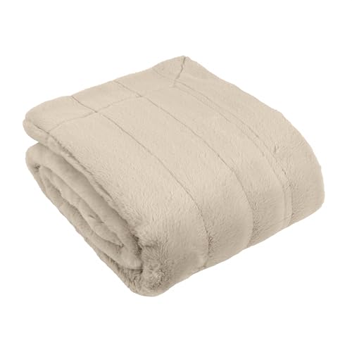 Paoletti Empress Kunstfell-Decke - weiche, elegante, schwere Decke für Bett oder Sofa (Haferflocken - 130x180cm) von Paoletti