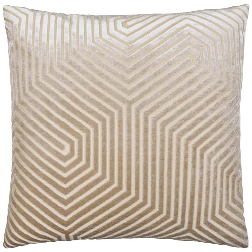 Paoletti Evoke Samt-Kissenbezug – Luxuriöser dekorativer quadratischer Kissenbezug mit Chevron-Muster (Nerz – 55x55cm) von Paoletti