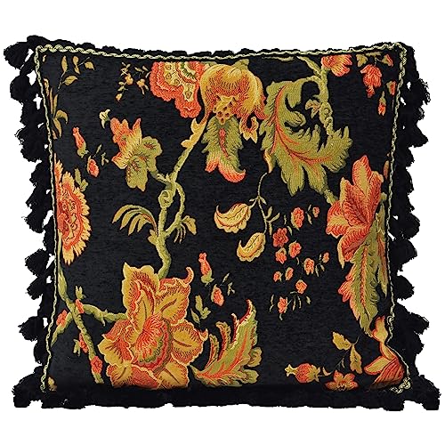 Paoletti Fairvale Floral Tasselled Feather Filled Cushion von Paoletti