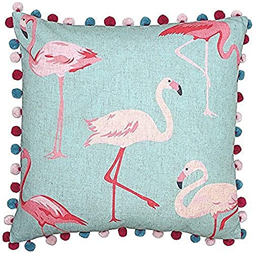 Paoletti Flamingo Kissenbezug, Polyester, Duck Egg, 50 x 50cm von Paoletti