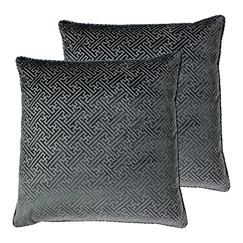 Paoletti Florenz Twin Pack Polyester gefüllte Kissen, Graphit, 55 x 55cm, 2 von Paoletti