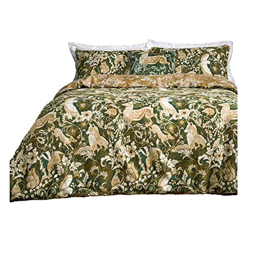 Paoletti Harewood Animal Bettbezug-Set, 100% Baumwolle, Einzelbett, Smaragd von Paoletti