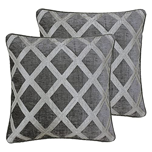 Paoletti Hermes Twin Pack-Polyester gefüllte Kissen, Graphit, 45 x 45cm, 2 von Paoletti