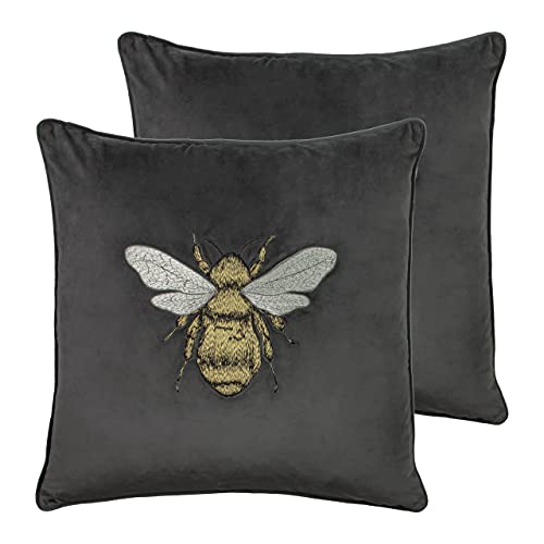 Paoletti Hortus Twin Pack-Polyester gefüllte Kissen, Holzkohle, 50 x 50cm, 2 von Paoletti