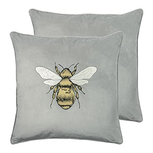 Paoletti Hortus Twin Pack-Polyester gefüllte Kissen, Silber-Grau, 50 x 50cm, 2 von Paoletti