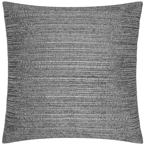 Paoletti Jupiter Kissen mit Polyesterfüllung – Perlmutt Jacquard Chenille Linear Texturiertes Dekokissen (Graphit – 50x50cm) von Paoletti