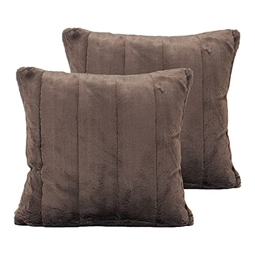 Paoletti Kaiserin Twin Pack Feather gefüllte Kissen, Polyester, Taupe, 55 x 55cm, 2 von Paoletti