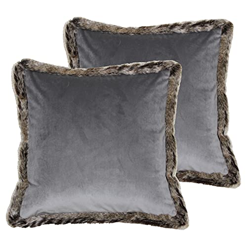 Paoletti Kiruna Twin Pack-Polyester gefüllte Kissen, Grau, 45 x 45cm, 2 von Paoletti