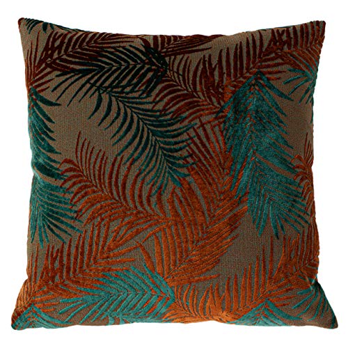 Paoletti Palm Grove Kissenbezug, Teal/Rust, 50 x 50cm von Paoletti