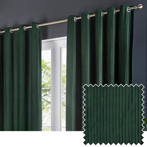 Paoletti Korinthischer Samt-Ösenvorhang, Paar – Dunkelgrün – 229 x 183 cm Paoletti Korinthischer Samt-Ösenvorhang, Paar – Dunkelgrün – 229 x 183 cm von Paoletti