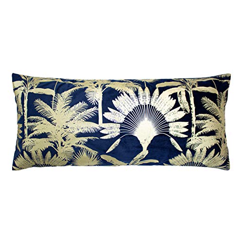 Paoletti Malaysian Palm Polyester gefülltes Kissen, Marine, 33 x 70cm von Paoletti