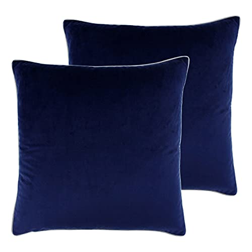 Paoletti Meridian Twin Pack-Feder gefüllte Kissen, Polyester, Navy/Silber, 55 x 55cm, 2 von Paoletti