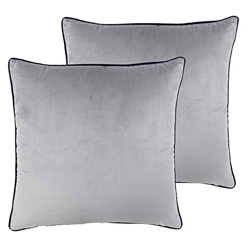 Paoletti Meridian Twin Pack-Polyester gefüllte Kissen, Silber/Navy, 55 x 55cm, 2 Paoletti Meridian Twin Pack-Polyester gefüllte Kissen, Silber/Navy, 55 x 55cm, 2 von Paoletti