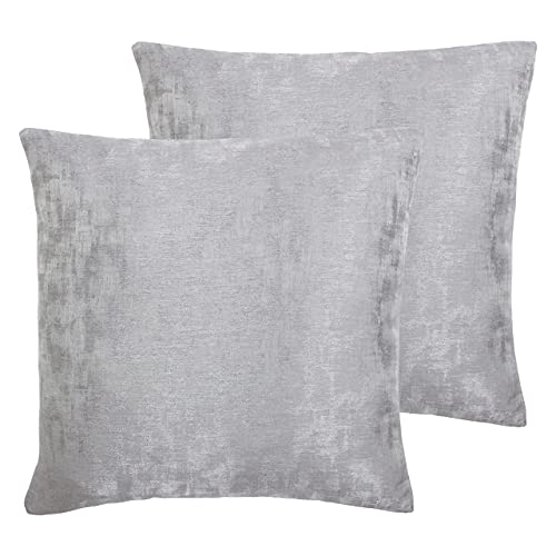 Paoletti Mirage Twin Pack-Polyester gefüllte Kissen, Silber, 45 x 45cm, 2 von Paoletti