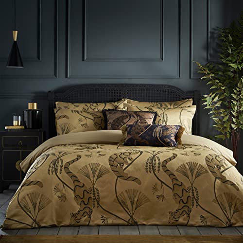 Paoletti Moondusk Jacquard-Bettwäsche-Set, Gold, Doppelbett von Paoletti