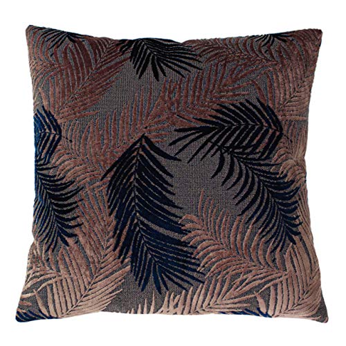 Paoletti Palm Grove Kissen mit Federfüllung, Blush/Navy, 50 x 50 cm von Paoletti