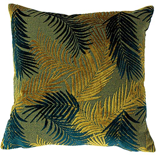 Paoletti Palm Grove Kissenbezug, Polyester, Gold/Petrol, 50 x 50 cm (Pack of 1) von Paoletti