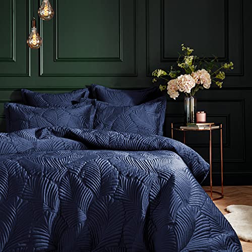 Paoletti Palmeria Gesteppte Bettdecke, Polyester, Navy, 200 x 200 cm von Paoletti