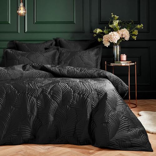 Paoletti Palmeria gestepptes Samt-Bettwäsche-Set – Schwarz – Super King Paoletti Palmeria gestepptes Samt-Bettwäsche-Set – Schwarz – Super King von Paoletti