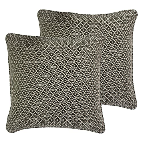 Paoletti Tanger-Feder-gefüllte Kissen (Twin Pack), Polyester, Monochrome, 55 x 55cm, 2 von Paoletti