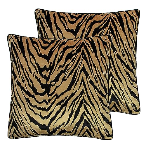 Paoletti Tigris Kissen mit Federfüllung, 55 x 55 cm, goldfarben, 2 Stück von Paoletti