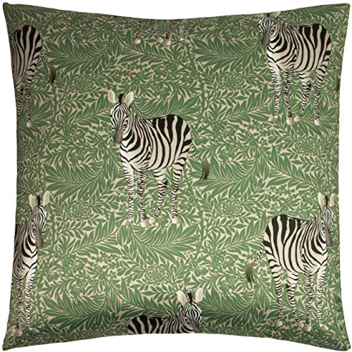 Paoletti Zebra Foliage Polyester gefülltes Kissen, Grün, 50 x 50cm von Paoletti