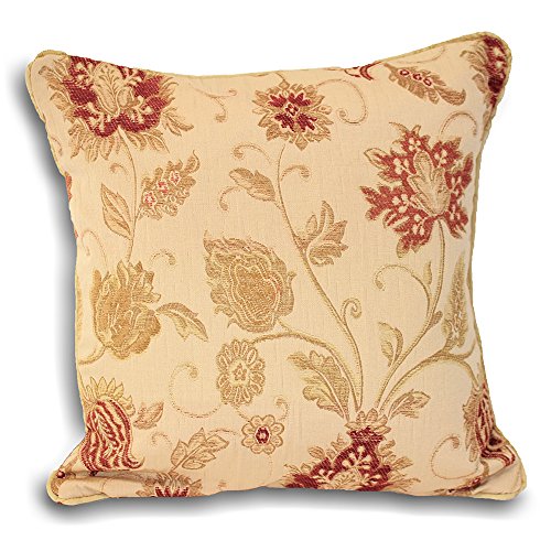 Paoletti Zürich Champagner Floral Chenille Jacquard Kissenbezug Paar 55 x 55 cm (Zwei Kissen) von Paoletti