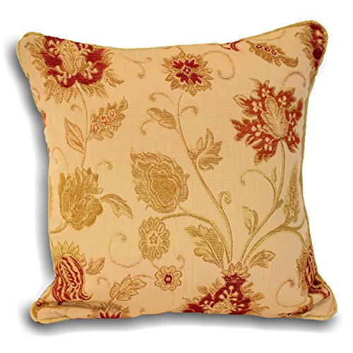 Paoletti Zürich Champagner Floral Chenille Jacquard Kissenbezug Paar 55 x 55 cm (Zwei Kissen) von Paoletti