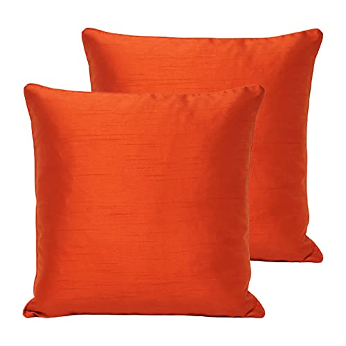 Riva Essentials Fiji Twin Pack-Polyester gefüllte Kissen, Burnt Orange, 43 x 43cm, 2 von Paoletti