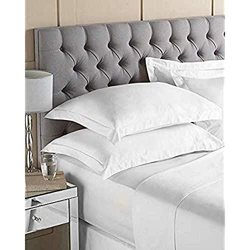 Riva Home 400TC DB Fitted Sheet White, Baumwolle, Weiß, Double von Paoletti