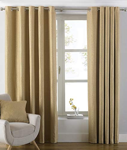 Riva Home Atlantic Ringtop Eyelet Vorhang, Polyester, Ocker, 168 x 229cm von Paoletti