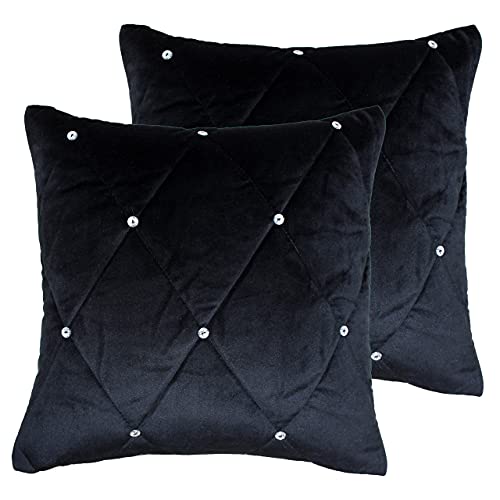 Riva Home Neue Diamante Twin Pack-Polyester gefüllte Kissen, Schwarz, 45 x 45cm, 2 Riva Home Neue Diamante Twin Pack-Polyester gefüllte Kissen, Schwarz, 45 x 45cm, 2 von Paoletti