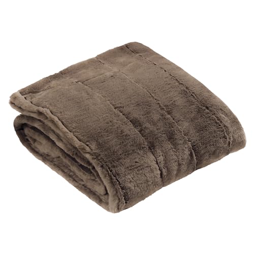 Paoletti Empress Kunstfell-Decke - weiche, elegante, schwere Decke für Bett oder Sofa (Taupe - 140x200cm) von Paoletti