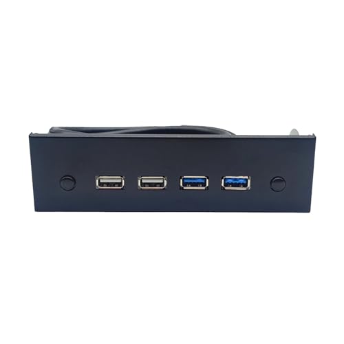 USB 3.0 Frontpanel für Desktop 5,25 Zoll CD-ROM Laufwerksschacht USB 3.0/3.2 19Pin USB 2.0 9Pin auf 2 x USB 3.0 + 2 x USB 2.0 Portable 5.25 Zoll optischer Laufwerksschacht von Paopaoldm
