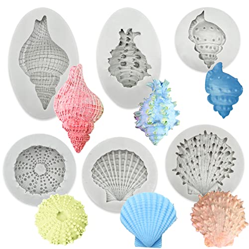 6 Stück 3D Marine Thema Silikonform Seestern Muschelschale Silikon Fondant Formen Ozean Tier Backform Set Fondantform für Marine Thema DIY handgemachte Muschel Seestern Tortendeko Style of 6 6 Stück 3D Marine Thema Silikonform Seestern Muschelschale Silikon Fondant Formen Ozean Tier Backform Set Fondantform für Marine Thema DIY handgemachte Muschel Seestern Tortendeko Style of 6 von Paotxpum