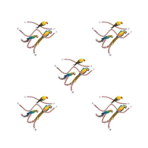 5 Set Papagei Spielzeug Seil Hängende Wellensittich Training Schnur Vogelkäfig Beißschaukel Leiter Schnur für kleine und mittelgroße Vögel 60cm von Paowsietiviity