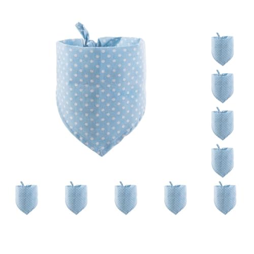 Haustier-Schal, tragbar, liebenswert, verstellbar, waschbar, dekorative dreieckige Handtücher, Dekoration für 25–45 cm Halsumfang, Hellblau, 10 Stück von Paowsietiviity