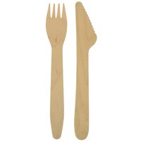 PAPSTAR Einweg-Besteckset pure Holz - 1 Pack = 250 Set von Pap Star