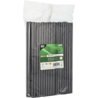 PAPSTAR Strohhalme pure schwarz - 100 Stück von Pap Star