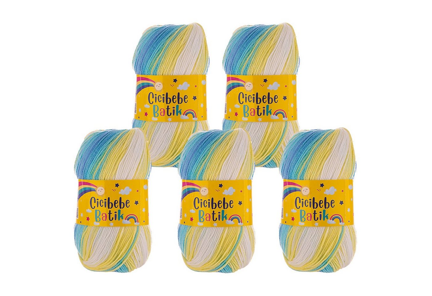 Papatya 5 x 100g Farbverlaufsgarn Cicibebe Häkelwolle, 1800 m, 08 Lagune von Papatya