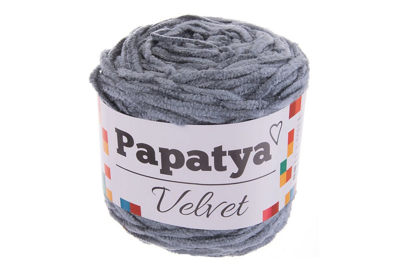 Papatya 600g Strickgarn Papatya Velvet Farbwahl Häkelwolle, 100 m, 302-02 grau von Papatya