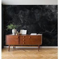 Abstraktes Wandgemälde Im Grunge-stil Aus Schwarzem Marmor | Wanddekoration Hausrenovierung Wandkunst Vinyl-Tapete Zum Abziehen Und Aufkleben Oder von PapayaWallsShop