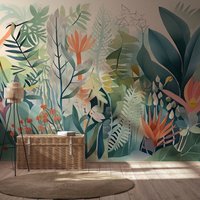 Aquarell-Pflanzentapete | Wanddekoration Hausrenovierung Wandkunst Vinyl-Tapete Zum Abziehen Und Aufkleben Oder Nicht Selbstklebend von PapayaWallsShop