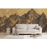 Berglandschaft Tapete | Wanddekoration Hausrenovierung Wandkunst Vinyl-Tapete Zum Abziehen Und Aufkleben Oder Nicht Selbstklebend von PapayaWallsShop