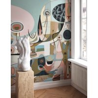 Bunte Moderne Abstrakte Tapete | Wanddekoration Hausrenovierung Wandkunst Vinyl-Tapete Zum Abziehen Und Aufkleben Oder Nicht Selbstklebend von PapayaWallsShop