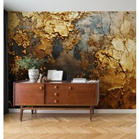 Gelbe Und Graue Abstrakte Fototapete | Wanddekoration Hausrenovierung Wandkunst Vinyl-Tapete Zum Abziehen Aufkleben Oder Nicht Selbstklebend von PapayaWallsShop