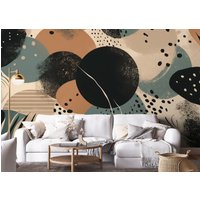 Kreise Abstrakte Tapete | Wanddekoration Hausrenovierung Wandkunst Vinyl-Tapete Zum Abziehen Und Aufkleben Oder Nicht Selbstklebend von PapayaWallsShop