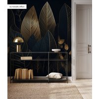 Luxustapete Mit Blatt | Wanddekoration Hausrenovierung Wandkunst Vinyl-Tapete Zum Abziehen Und Aufkleben Oder Nicht Selbstklebend von PapayaWallsShop